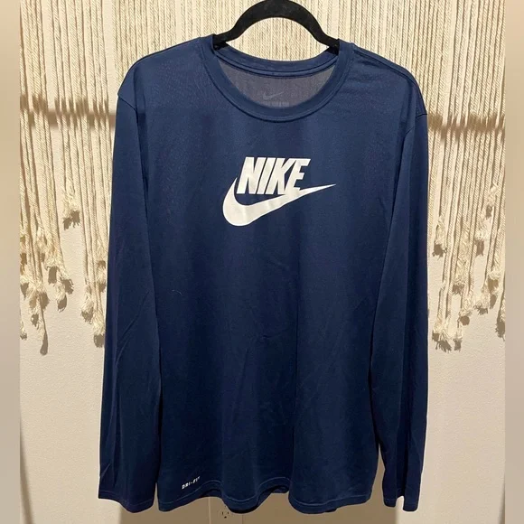Nike Dri-Fit Workout Fitness Athletic Cut Long Sleeve Shirt Size XL UNISEX - Picture 1 of 6